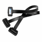 SMPL213 OBD-ll 16 Pin Male to Two Side Female Y-Splitter Flat Cable (Male-Female-Female)