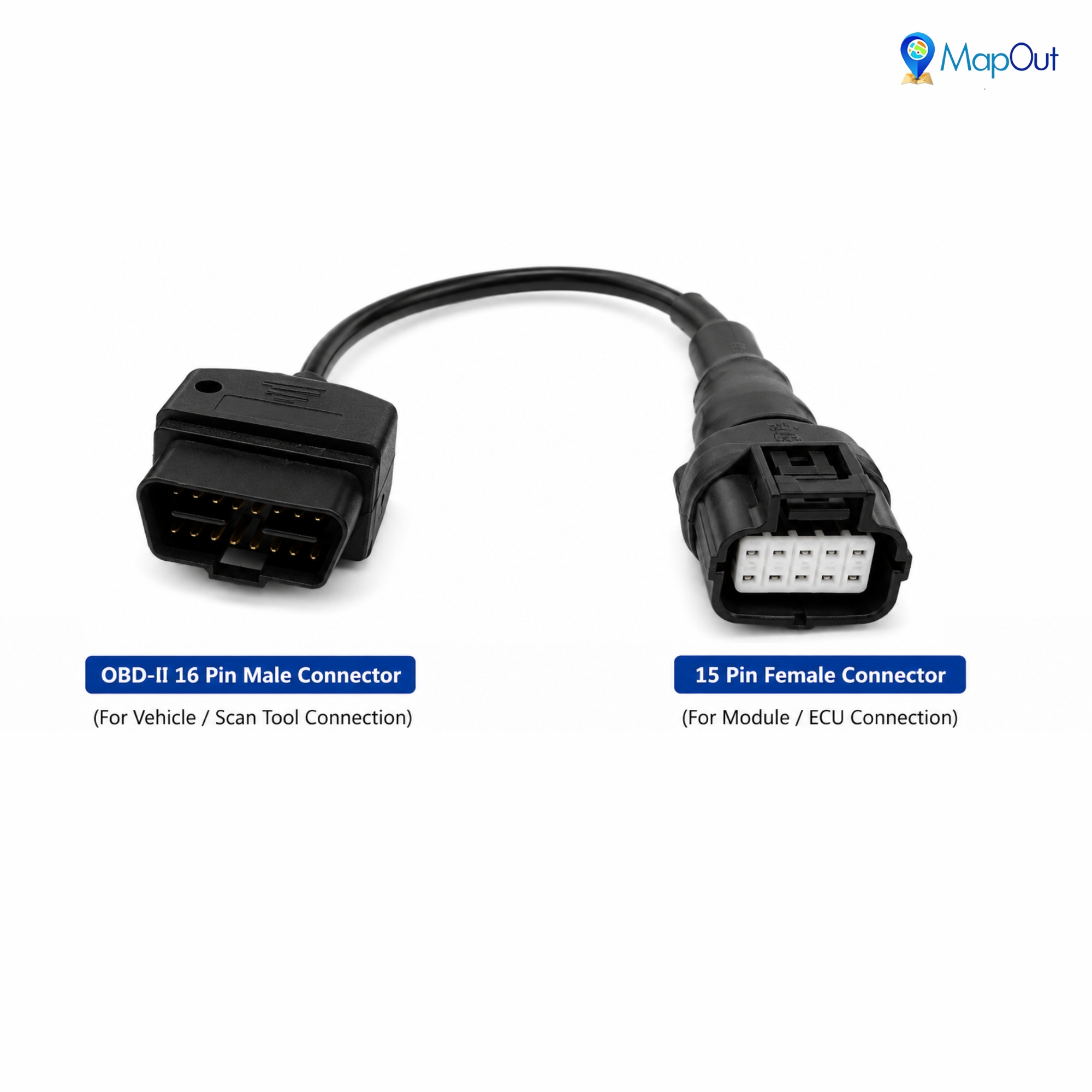 SMPL005 Ashok Leyland OBD-ll 16 Pin Male to ECO 10 Pin Female BS6 Diagnostic Cable for Connect all Device - Image 2