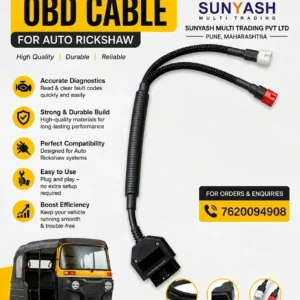 Bajaj Auto 3 Wheeler Obd Obd2 Scanning Cable Auto Rikshaw Cable