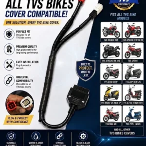 SMPL111 OBD-ll 16 Pin Female Moulded Connector with 2 Couplers (Red- 6 Pin & White - 6 Pin) BS6 / BS7 Scanning Cable for all TVS Bikes and Autos Compatible With OBD-ll V519, V311, V317, Blue ELM327 & Mahale Scanner for all Authorised Dealers