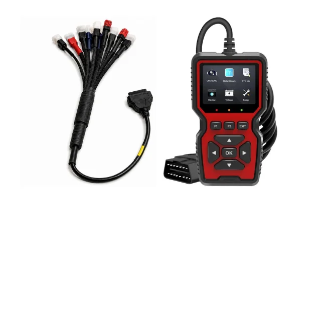 SMPL137 V519 OBD-ll Diagnostic Scanner with Multi Coupler 11 in 1 OBD-ll Base for BS6 / BS7 Scanning Cable for all Two Wheelar Bikes & Scooties