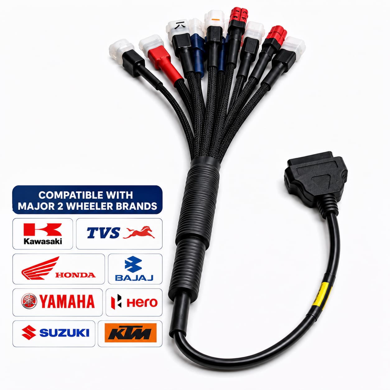 SMPL101 Multi Coupler 11 in 1 OBD-ll Base for BS6 / BS7 Scanning Cable for all Two Wheelar Bikes & Scooties | Compatible With OBD-ll V519, V311 and V317 Scanners - Image 3