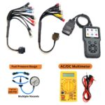 Mapout24 Premium 18 Coplar Bike Scanning Cable for BS6-BS7 – Includes V311 OBD-II BS6 BS7 Bike Scanner Fastest Connectivity with Digital Multimeter and The Fuel Pressure Gauge SMPL189