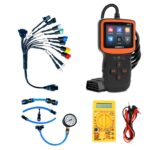 Mapout24 V317 OBD-II BS6 BS7 Bike Scanner Fastest Connectivity with Scanning Cable Fast Connectivity Best Display Quality Digital Multimeter and The Fuel Pressure Gauge SMPL128