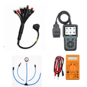 SMPL127 V311 OBD-ll Scanner with 11 in 1 OBD-ll 16 Pin Female BS6/BS7 Bike Scanning Cable, Digital Multimeter, Fuel Pressure Guage
