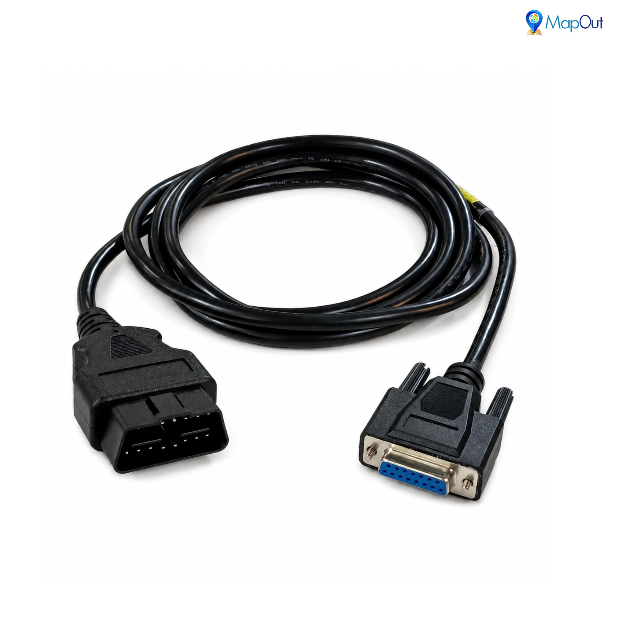SMPL002 Ashok Leyland OBD-ll 16 Pin Male to DB-15 Female BS4 Scantool Diagnostic Both Side Moulded Cable for Trucks & Buses