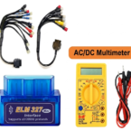 SMPL134 Blue ELM327 with OBD-ll All in 1 (18 Coupler) Universal BS6/BS7 Bike Scanning Cable, DMM