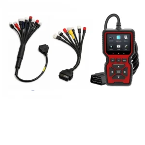 SMPL139 V519 OBD-ll Diagnostic Scanner with Multi Coupler 18 in 1 OBD-ll Base for BS6 / BS7 Scanning Cable for all Two Wheelar Bikes