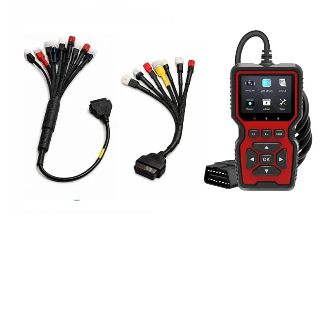 SMPL139 V519 OBD-ll Diagnostic Scanner with Multi Coupler 18 in 1 OBD-ll Base for BS6 / BS7 Scanning Cable for all Two Wheelar Bikes