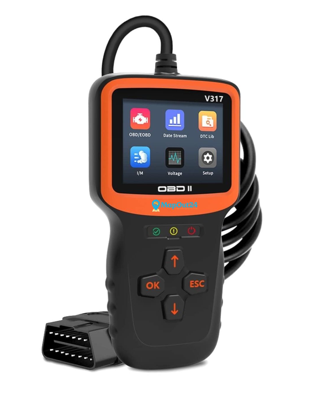 SMPL056 OBD-ll 16 Pin Male V317 BS6/BS7 Bike Diagnostic Scanner Compatible With Multi Coupler 18 in 1 OBD-ll 16 Pin Female BS6 / BS7 Bike Scanning Cable