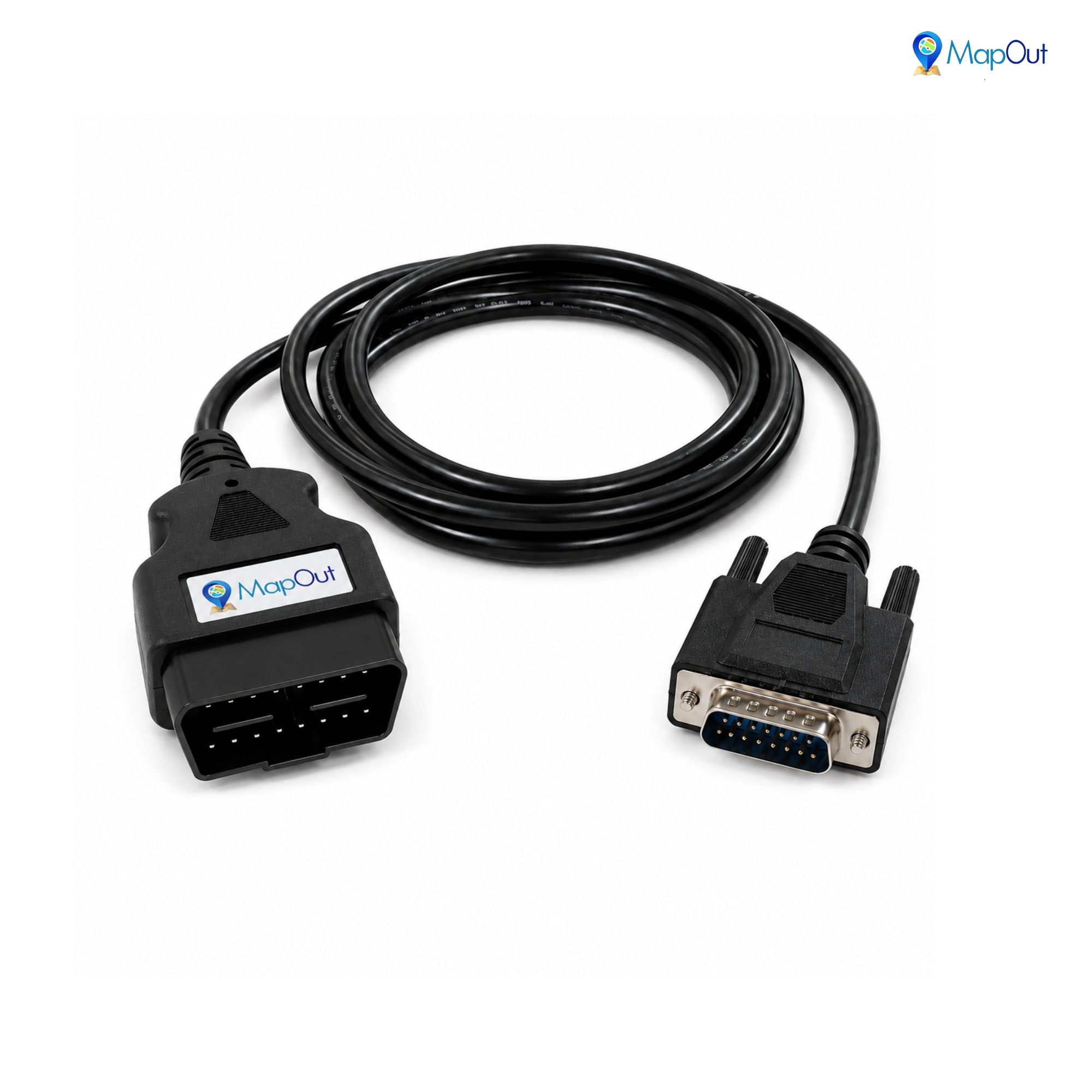 SMPL032 Tata Motors Samtec OBD-ll 16 Pin Male to DB-15 Male Diagnostic Both Side Moulded Cable for Small Commercial Vehicles