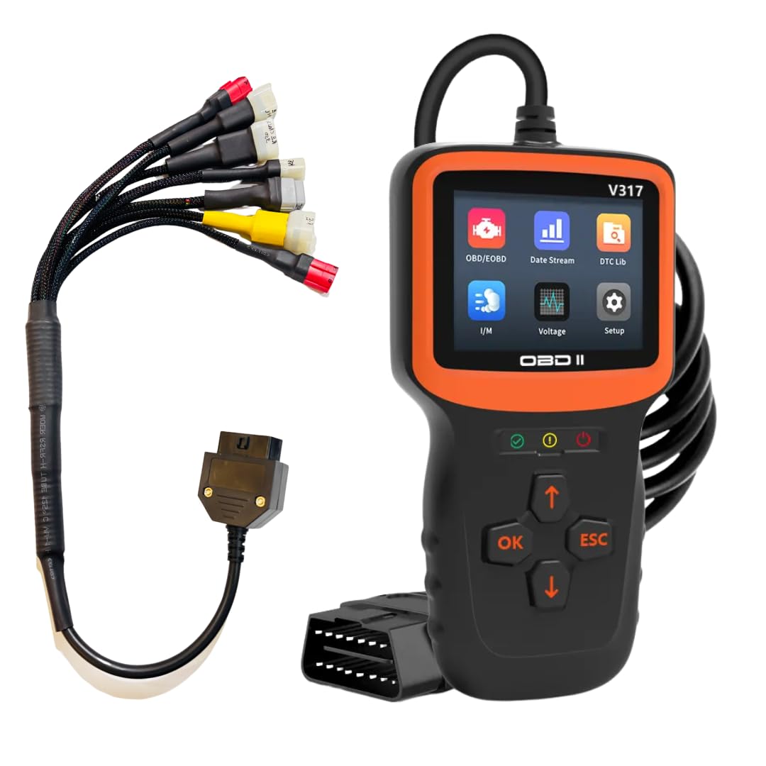 Mapout24 Premium 7- Coplar Bike Scanning Cable for BS6-BS7 Royal Enfield JAWA – Includes V317 OBD-II BS6 BS7 Bike Scanner Fastest Connectivity SMPL199