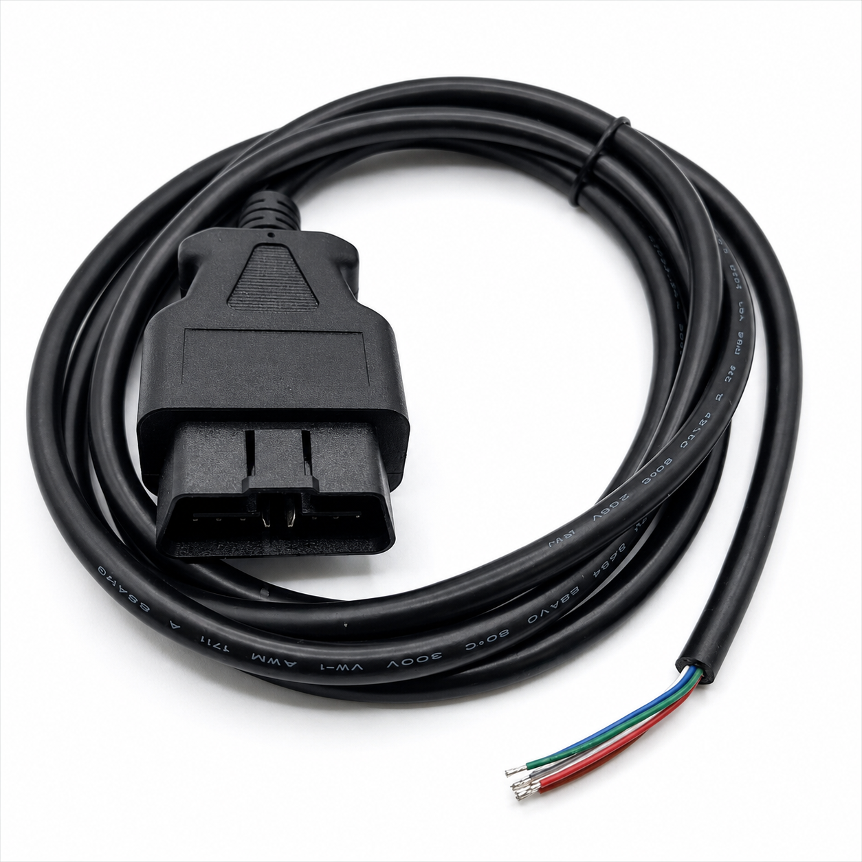 SMPL206 Ultra OBD-ll 16 Pin Male Moulded Connector with 8 Core Open End Wire