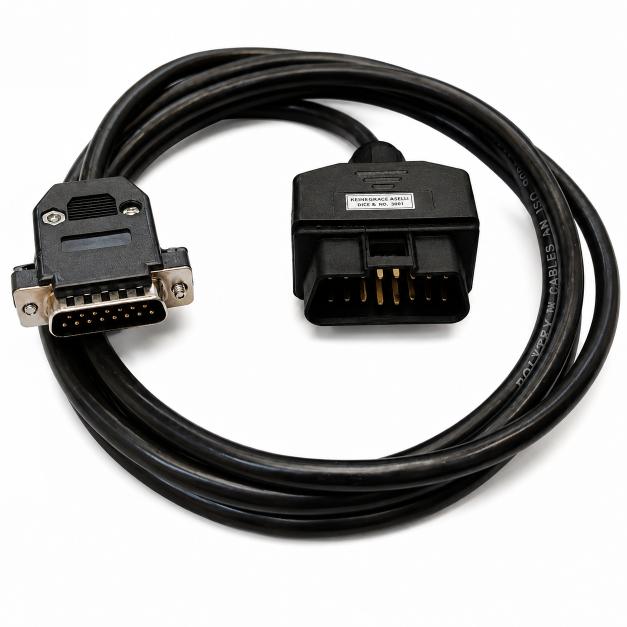 SMPL031 Tata Motors Samtec OBD-ll 16 Pin Male to DB-15 Male Diagnostic Cable for Small Commercial Vehicles