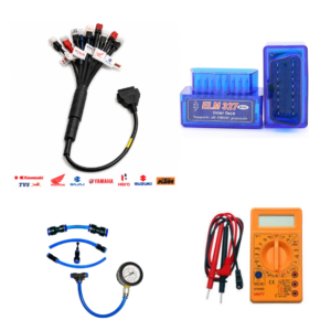 SMPL126 Blue OBD-ll ELM327 Scanner, OBD-ll 11 in 1 BS6/BS7 Bike Scanning Cable, DMM, FPG