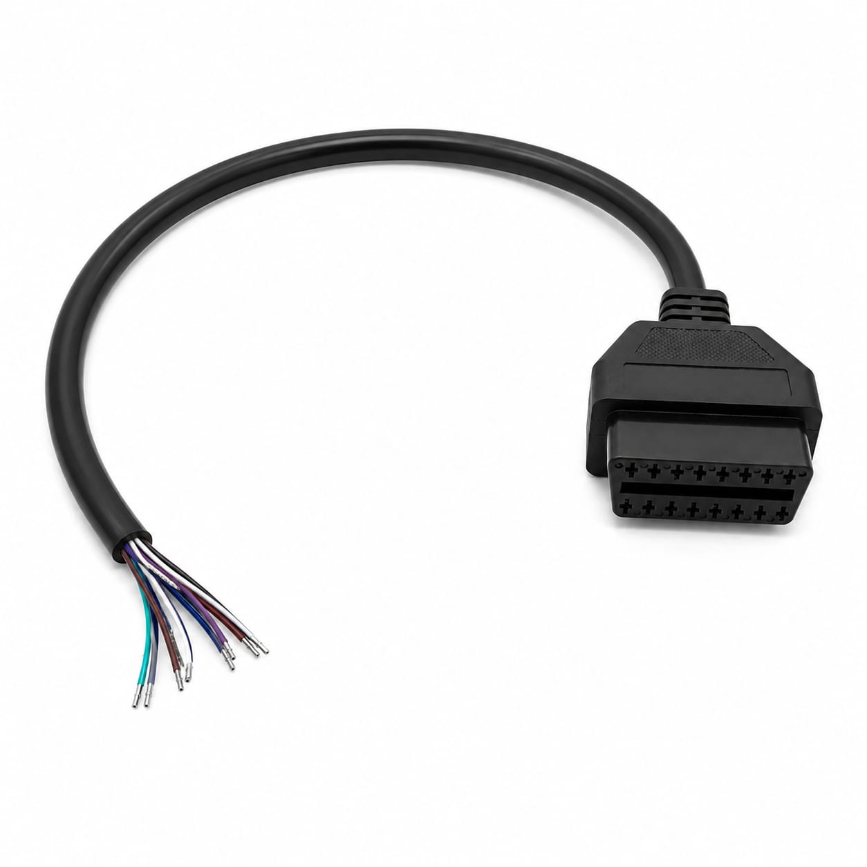 SMPL211 OBD-ll 16 Pin Female Moulded Connector with 8 Core Open End Wire